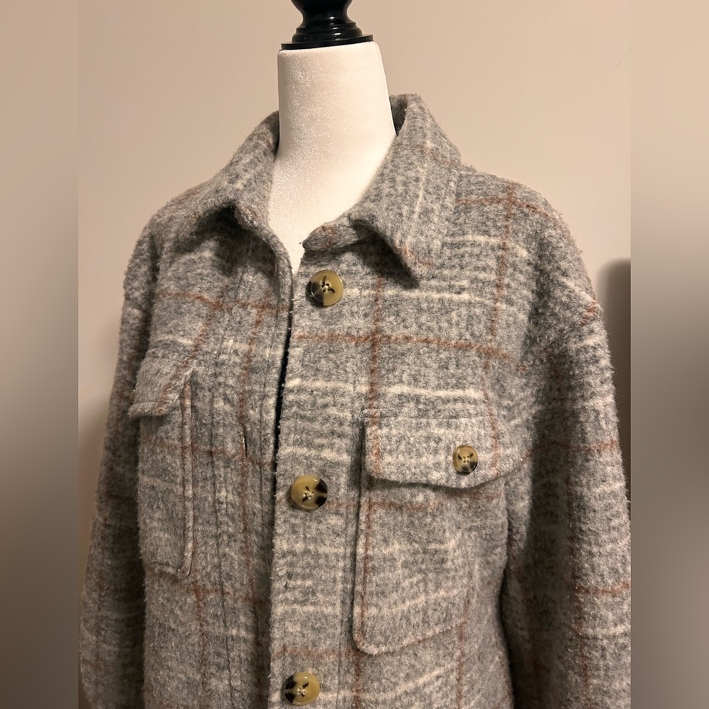 Express Wool Blend Long Shacket - Picture 2 of 8